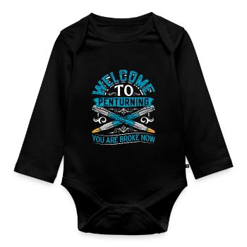 Pen Turning Kit - Organic Longsleeve Baby Bodysuit - black - Front