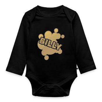 Bébé pour Billy Prénom Baby bump - Body Bébé bio manches longues - noir - Devant