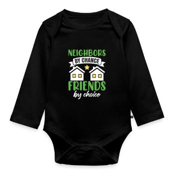 Community Neighbor Humor - Baby Bio-Langarm-Body - Schwarz - Vorne