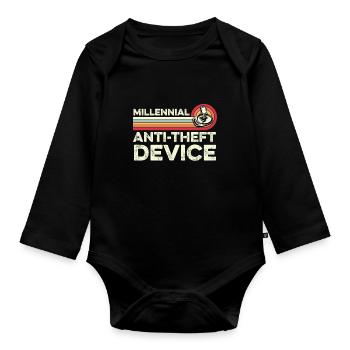 Millennial Anti Theft Device Stick Shift Car - Body Bébé bio manches longues - noir - Devant