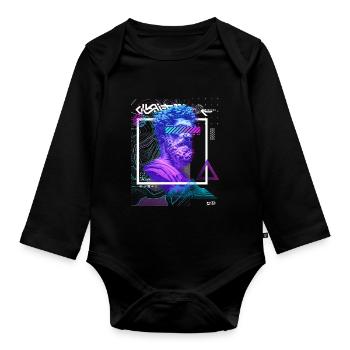 EDM Rave Raver Techno Festival Music - Organic Longsleeve Baby Bodysuit - black - Front