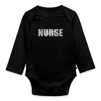Burn nurse - Organic Longsleeve Baby Bodysuit - black - Front