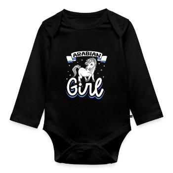 Fille arabe - Body Bébé bio manches longues - noir - Devant