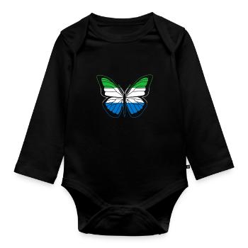 Sierra Leone - Organic Longsleeve Baby Bodysuit - black - Front
