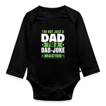 Papa Maître Blague - Body Bébé bio manches longues - noir - Devant