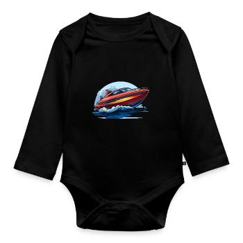 Canot automobile - Body Bébé bio manches longues - noir - Devant