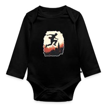 Parkour Freerunning - Body Bébé bio manches longues - noir - Devant