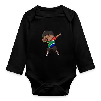 Afrique du Sud - Body Bébé bio manches longues - noir - Devant