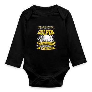 Ich bin ein großartiger Golfer - Baby Bio-Langarm-Body - Schwarz - Vorne