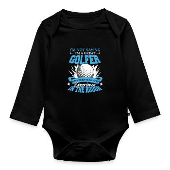 I'm A Great Golfer - Organic Longsleeve Baby Bodysuit - black - Front