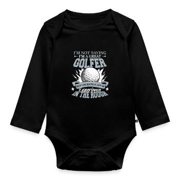 I'm A Great Golfer - Organic Longsleeve Baby Bodysuit - black - Front