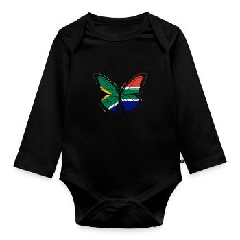 Afrique du Sud - Body Bébé bio manches longues - noir - Devant