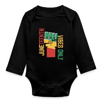 Juneteenth Vibes uniquement - Body Bébé bio manches longues - noir - Devant