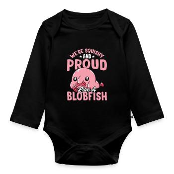 Stolz Wie Ein Blobfish-besitzer Blobfishes - Baby Bio-Langarm-Body - Schwarz - Vorne