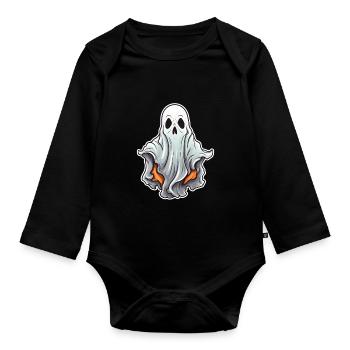 Ghost Halloween Comic - Organic Longsleeve Baby Bodysuit - black - Front