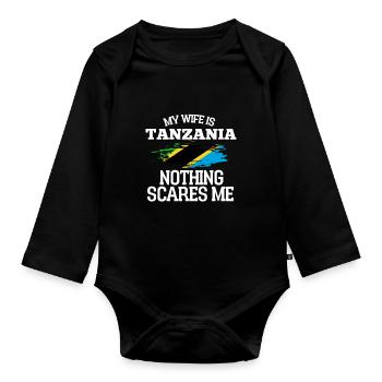 Tansania - Baby Bio-Langarm-Body - Schwarz - Vorne