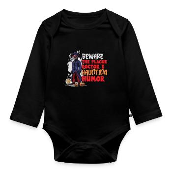Effrayant Halloween horreur peste médecin - Body Bébé bio manches longues - noir - Devant
