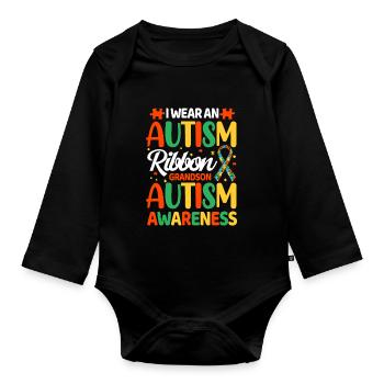 Autismus Autist - Baby Bio-Langarm-Body - Schwarz - Vorne