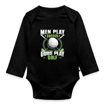 Funny Golfing Golfer Love Golf Player - Organic Longsleeve Baby Bodysuit - black - Front
