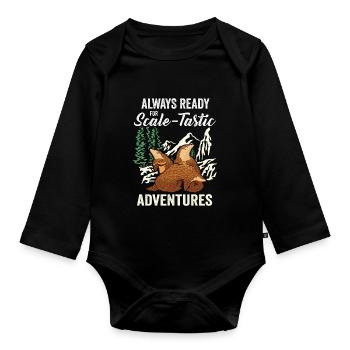 Scale-tastic Adventures Pangolins Lover Pangolin - Organic Longsleeve Baby Bodysuit - black - Front