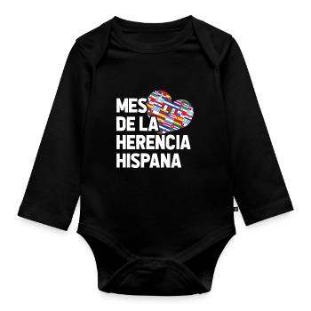 Mes de la Herencia Hispana drôle hispanique - Body Bébé bio manches longues - noir - Devant