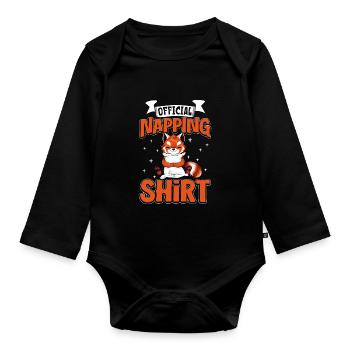 Chemise de sommeil officielle Red Panda - Body Bébé bio manches longues - noir - Devant
