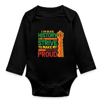 Black History Month Black History - Organic Longsleeve Baby Bodysuit - black - Front