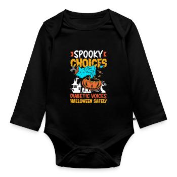 Spooky Choices Voix diabétiques Halloween en toute sécurité - Body Bébé bio manches longues - noir - Devant