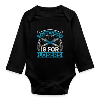 Pen Turning Kit - Organic Longsleeve Baby Bodysuit - black - Front
