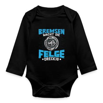 Gokart Go-Kart-Rennfahrer Bremsen - Baby Bio-Langarm-Body - Schwarz - Vorne