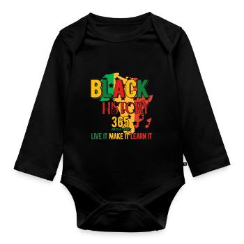 Black History Month Black History - Organic Longsleeve Baby Bodysuit - black - Front