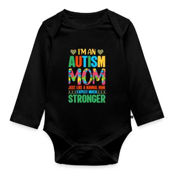 Autismus Autist - Baby Bio-Langarm-Body - Schwarz - Vorne