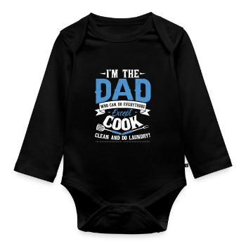 Husband Dad Funny Quote - Organic Longsleeve Baby Bodysuit - black - Front