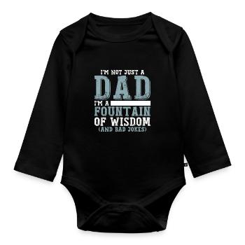Lustiger Papa Humor Geburtstag - Baby Bio-Langarm-Body - Schwarz - Vorne