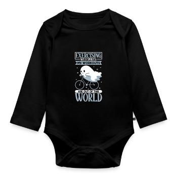 Bodybuilding Powerlifting Weightlifting Fitness - Organic Longsleeve Baby Bodysuit - black - Front