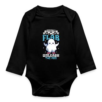 Bodybuilding Powerlifting Gewichtheben Fitness - Baby Bio-Langarm-Body - Schwarz - Vorne