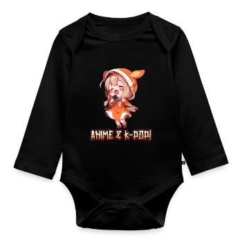 Anime et K-pop Musique pop coréenne Kpop - Body Bébé bio manches longues - noir - Devant