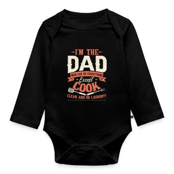 Drôle de père de famille Papa Daddy - Body Bébé bio manches longues - noir - Devant
