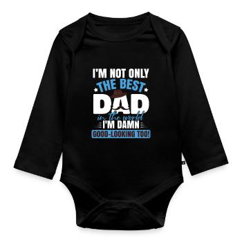Bester Papa - Baby Bio-Langarm-Body - Schwarz - Vorne