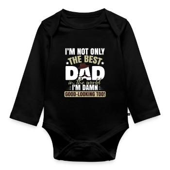 Ich bin der beste Vater - Baby Bio-Langarm-Body - Schwarz - Vorne