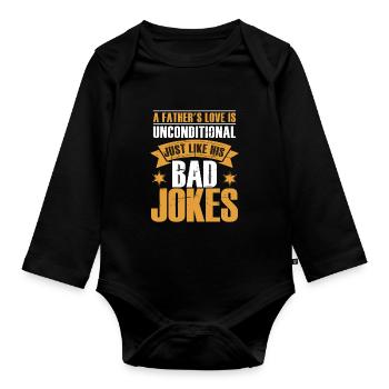 A Father's Love - Organic Longsleeve Baby Bodysuit - black - Front