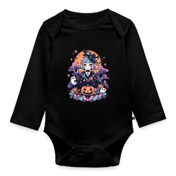 Anime Halloween - Organic Longsleeve Baby Bodysuit - black - Front