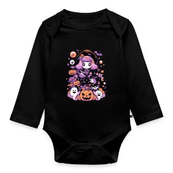 Aesthetics Halloween Anime Manga - Organic Longsleeve Baby Bodysuit - black - Front