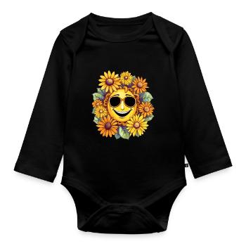 70 JAHRE OUTFIT - Baby Bio-Langarm-Body - Schwarz - Vorne