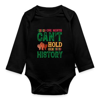 Black History Month Black History - Organic Longsleeve Baby Bodysuit - black - Front