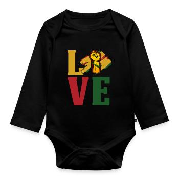 Black History Month Black History - Organic Longsleeve Baby Bodysuit - black - Front