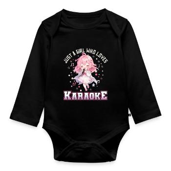 Juste une fille qui aime le karaoké - Body Bébé bio manches longues - noir - Devant
