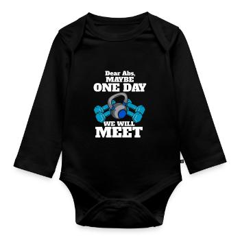 Lieber Abs Vielleicht treffen wir uns eines Tages - Baby Bio-Langarm-Body - Schwarz - Vorne