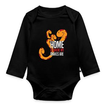 Schlangen Liebhaber | Haustiere Reptil Geschenke - Baby Bio-Langarm-Body - Schwarz - Vorne