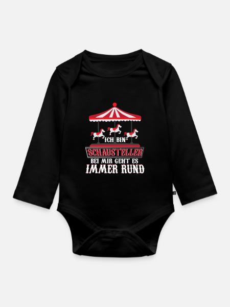 Schausteller Kirmes Volksfest - Baby Bio-Langarm-Body - Schwarz